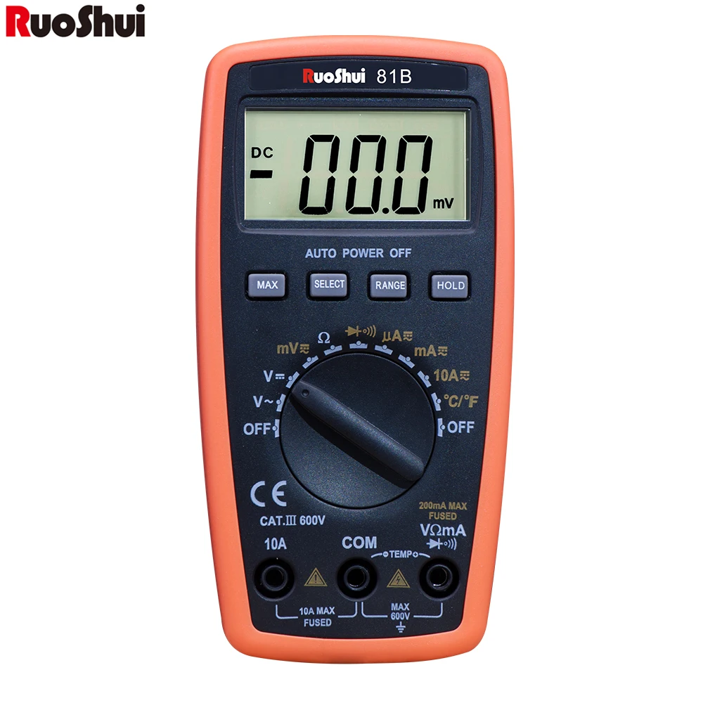 

RuoShui 81B mini Digital Multimeter Auto Range Design comfortable measure Resistance Current Voltage Temperature pocket Ammeter