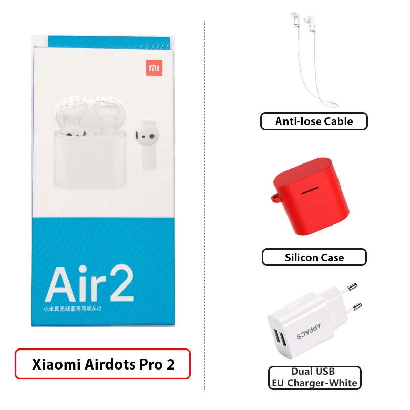 Новые Xiaomi mi настоящие беспроводные наушники 2 Xiao mi Airdots Pro 2 Xiao mi TWS Air 2 LHDC Tap control Dual mi C ENC - Цвет: 2 Add CableChargerC