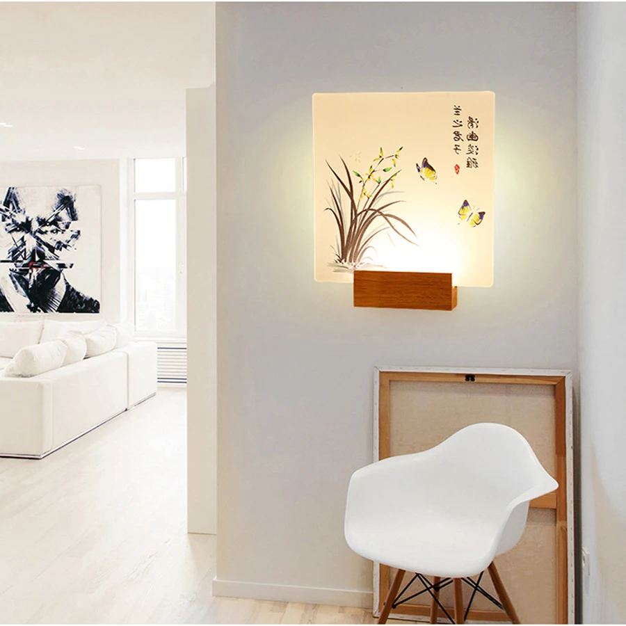 

110-220V Moden Artpad Modern Romantic Plain Dyed Sconces Indoor Wall Led Acrylic Wall Mounted Lamp Living Room Kitchen Bedside