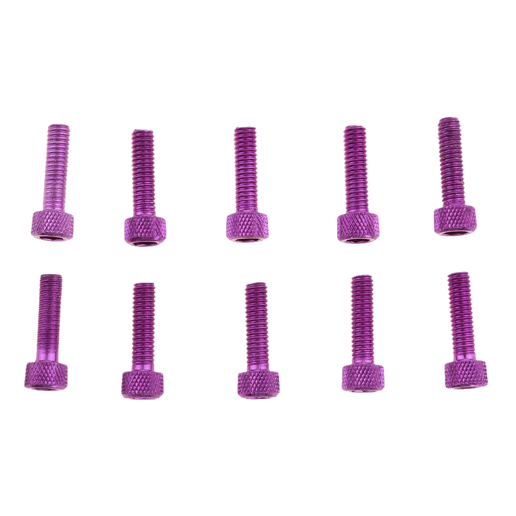 10pcs M6 x 20mm Pitch Alloy Steel Hex Bolt Socket Head Cap Screws Purple