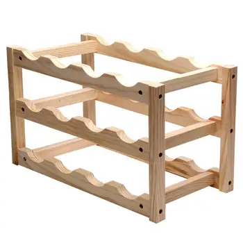

Wine Storage Rack Foldable Red Wine Display Rack Practical Wine Stand Wine Holder Wood Color Wine Bottle Display Rack