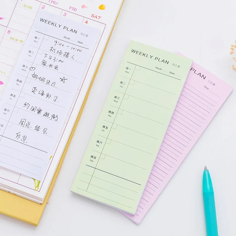 

Simple, small and fresh daily, weekly, monthly list, learning, office schedule, planning, post-it note this N times can be torn