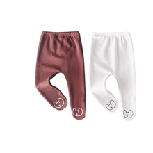 Хлопковые Штаны для новорожденных; теплые брюки; сезон осень-зима; милые леггинсы для маленьких девочек с героями мультфильмов; очень мягкие хлопковые колготки; От 0 до 3 лет