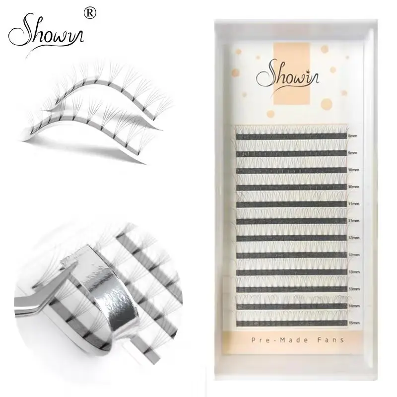 

Wholesale Price Volume 3D/4D/5D/6D Eyelash Extensions Short Stem Handmade Synthetic Hair Russian Volume Lashes Premade Fans