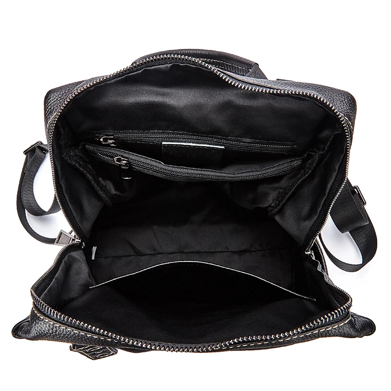 Женский рюкзак QIWANG из мягкой кожи, женские Наплечные школьные сумки из коровьей кожи, женские рюкзаки черного цвета, mochila mujer