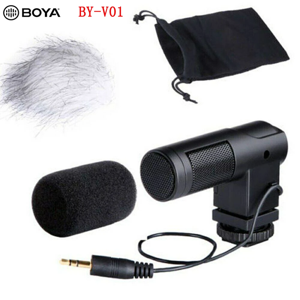 BOYA BY-V01 конденсаторный микрофон X/Y мини стерео камера для цифровой DSLR Canon Nikon Pentax sony