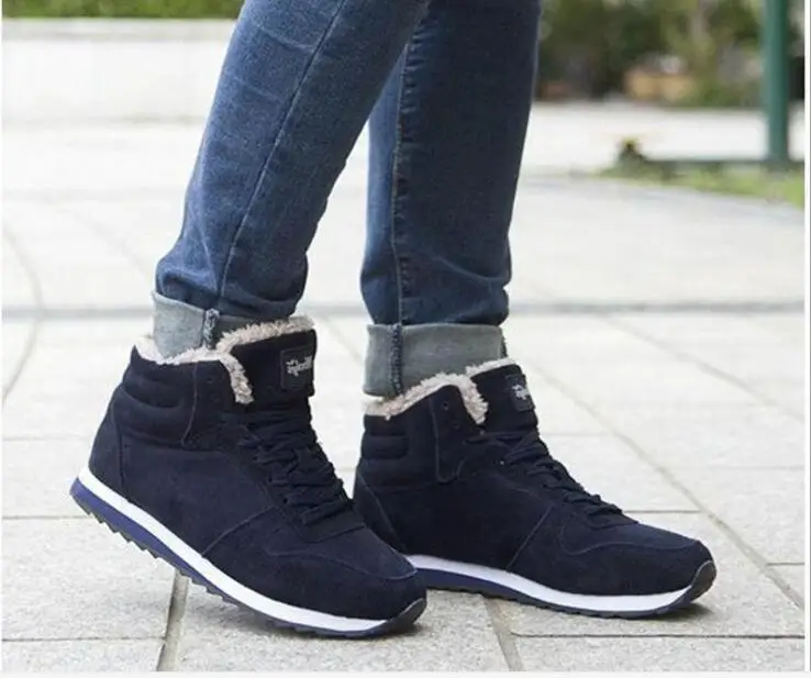 Cotton Men Boots Winter Shoes Plus Size  Ankle Boots Warm Fur Mens Winter Sneakers Winter Plush Mens Shoes Winter Snow Boots