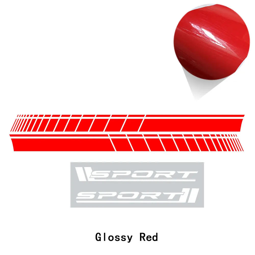 glossy red 2 шт. двери автомобиля боковые полосы юбка наклейка для Mercedes Benz A B C E CLA GLA CLS GLK класс W204 W205 W203 C63 A45 W212 W213 - Название цвета: glossy red