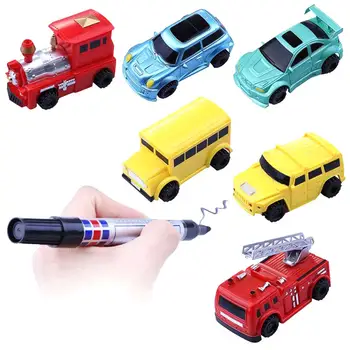 

New Engineering Vehicles Truck MINI Magic Pen Inductive Children's Truck Tank Toy Car Draw Lines Induction Rail Track Car