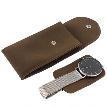 

Brown Blue Suede Leather Watch Box Case Watch Collection Protection Wristwatch Relogio Display Box for Watch Accessories