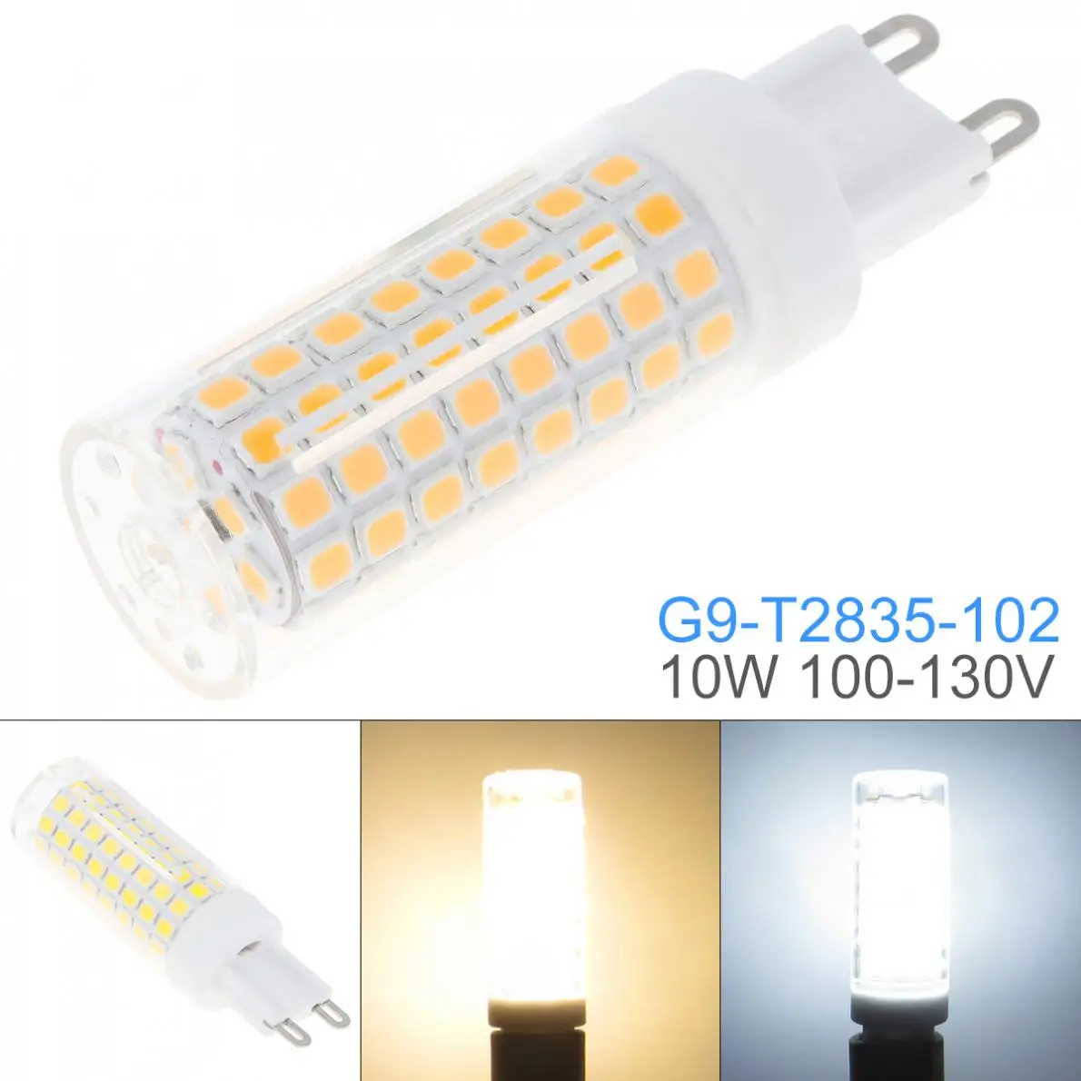 С регулируемой яркостью G9 110V белый/теплый белый 102 светодиодов 2835 SMD 10W 360 градусов Светодиодная лампа-кукуруза силиконовые лампы