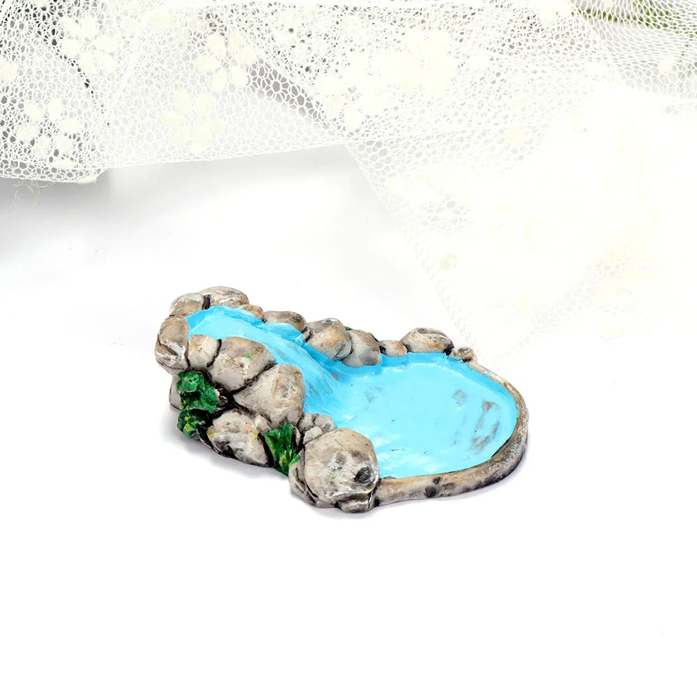 New DIY Miniature Landscape Mini Pool Fairy Tale Garden Lawn Decoration Mountain Doll HouseHome Decoration Crafts Ornaments miniature ornament