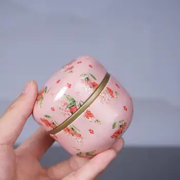 

6pcs/lot Metal Sugar Box Tea Caddies Organizer Coffee Canister Pots Portable Small Sealed Cans Beautiful Candy Jars Powder Case