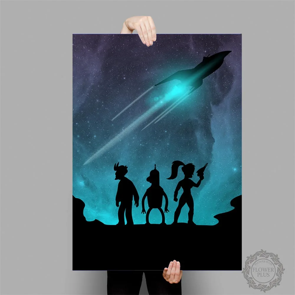 Американский комикс ТВ серия Futurama плакаты Печать на холсте настенная живопись хорошее качество декоративная настенная художественная картина домашний декор - Цвет: 2