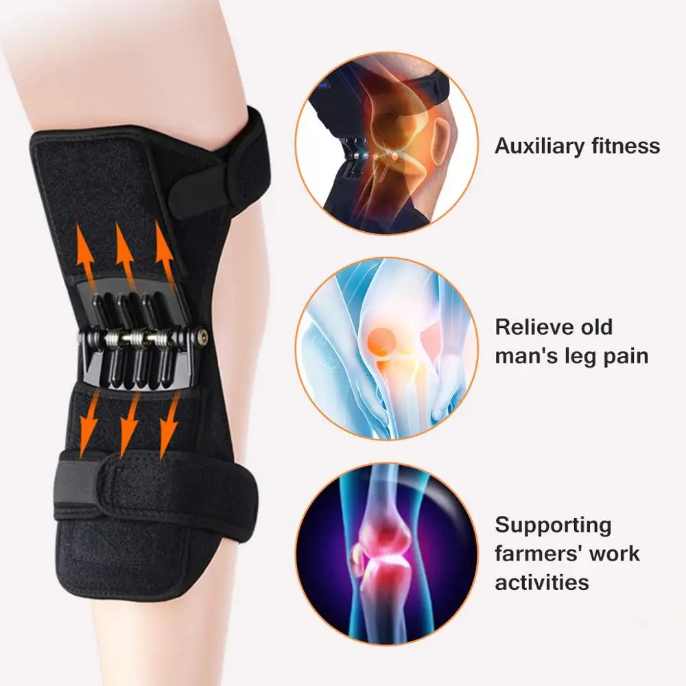  1 Pair Joint Support Knee Pad Breathable Non-slip Lift Pain Relief For Knee Power Spring Force Stab