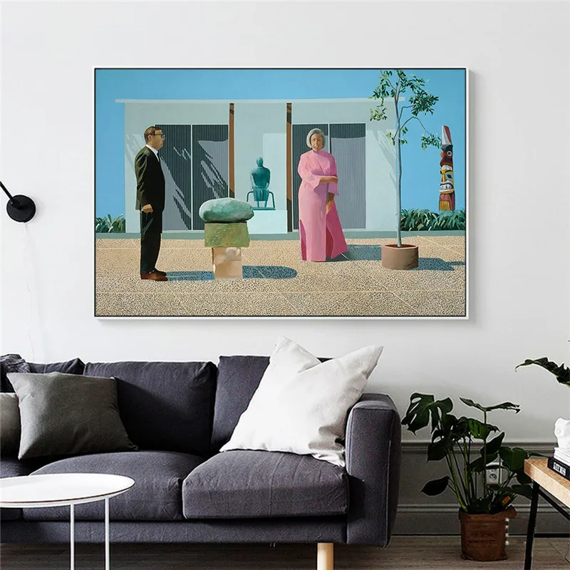 Modern Painting Lover Couple David Hockney My Parents Printed Canvas Art For Living Room and Bedroom Home Decor Wall Decoration