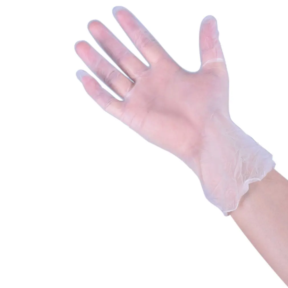 

100pcs Disposable White Nitrile Gloves Non-slip Gloves Waterproof Tight Hand Ultra-thin Catering Household Cleaning Gloves