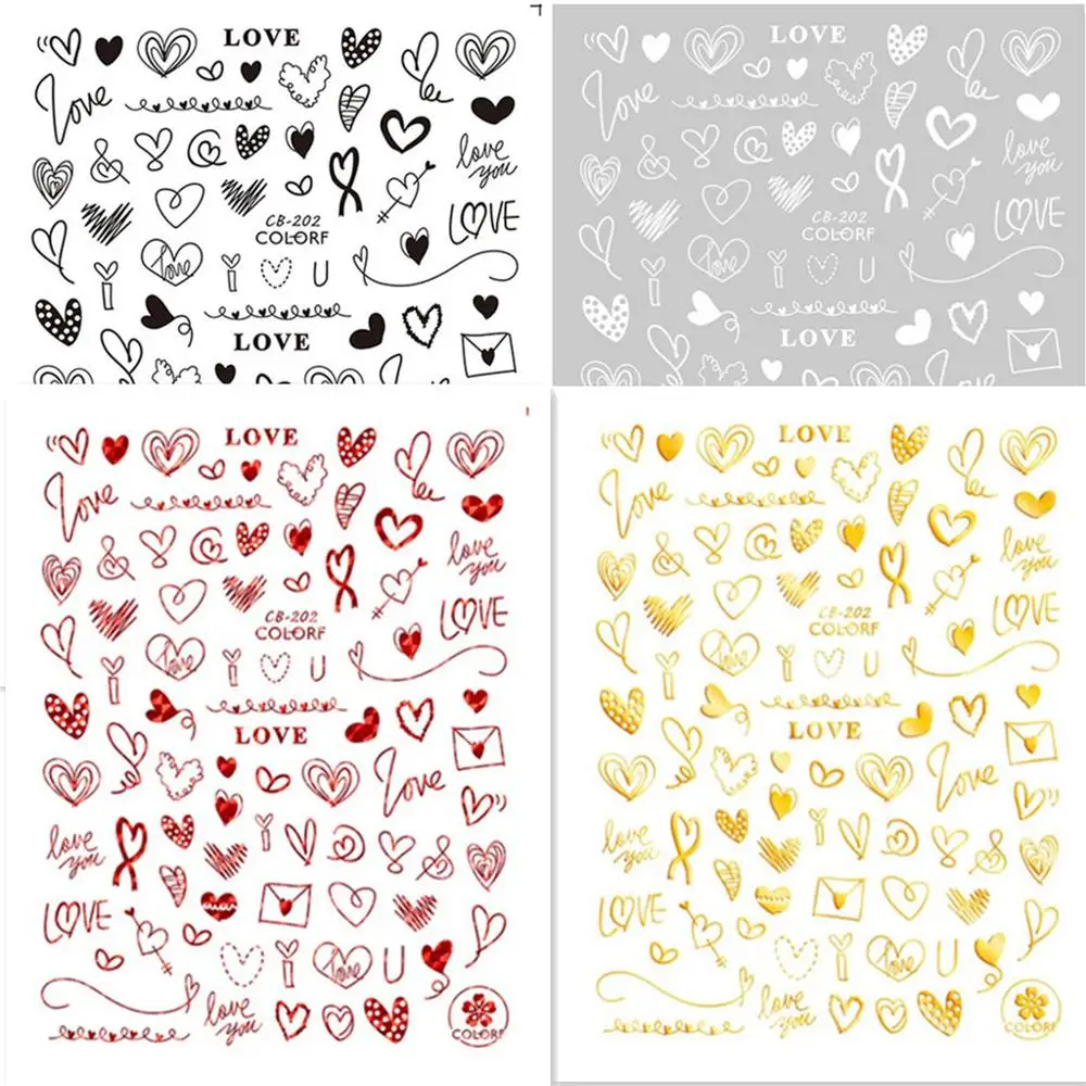 

Новинка, самоклеящиеся 3D-наклейки на День святого Валентина, золотистые, серебристые, черные, декоративные аксессуары для творчества, стике...