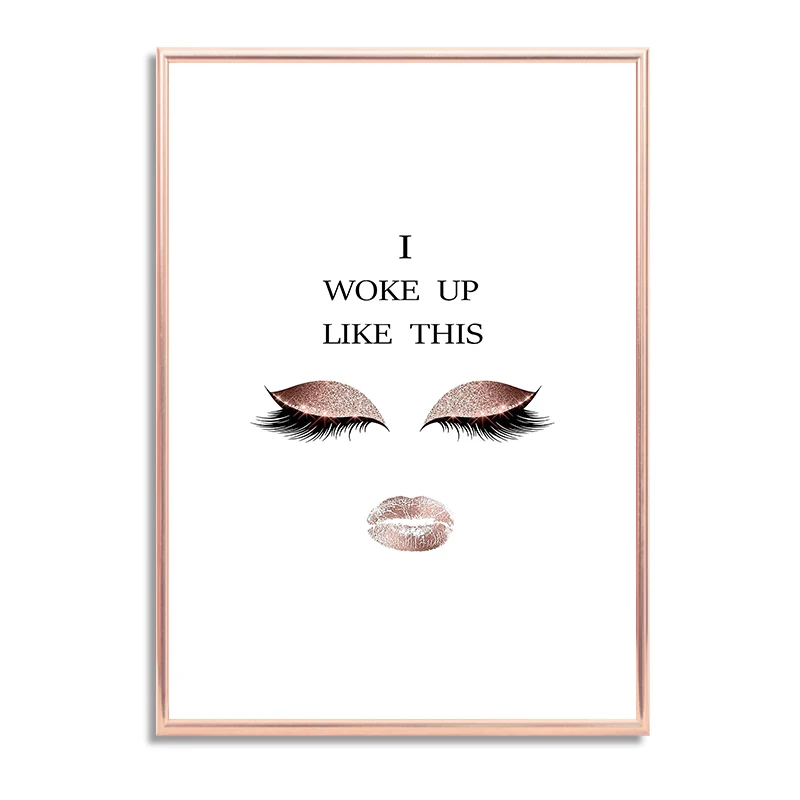 Modern Lashes Fashion Canvas Poster Painting Wall Art Eyelashes Print Makeup Wall Picture Decorative for Girl Room Salon Decor - Color: E