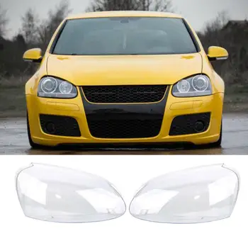 

1Pcs LEFT + RIGHT High Quality Car Headlight Head Lamp Lenses Clear Lens Covers For VW Golf MK5 2005-2009 Car accessories