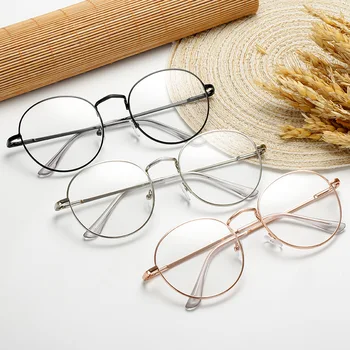 

1266 Myopia round male and female round frame TR90 myopia flat light glasses blue light