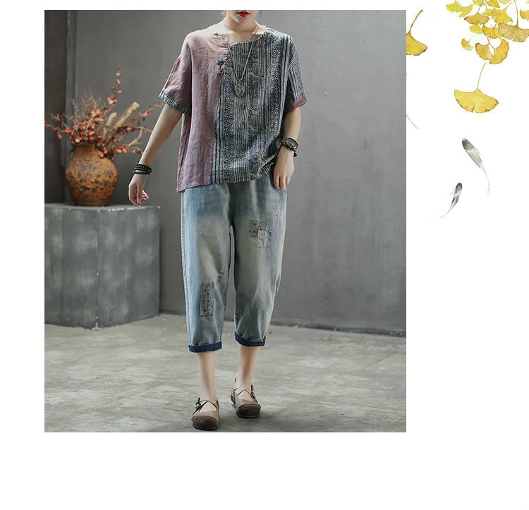 Max LuLu роскошная женская льняная уличная одежда в китайском стиле, женские модные принтованные футболки, повседневные Лоскутные футболки размера плюс