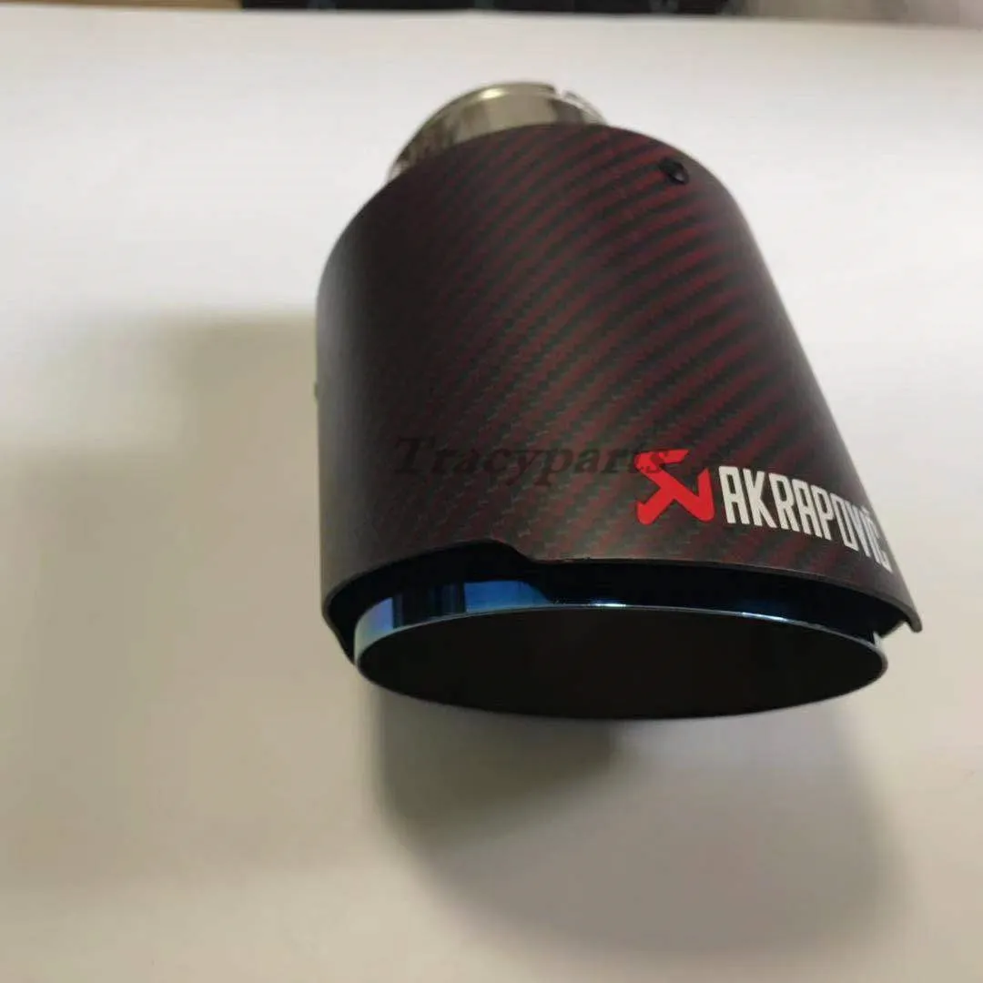 1 шт. Универсальный AKRAPOVIC наконечник выхлопной трубы из красного углеродного волокна выхлопная труба Хвостовая АК глушитель наконечник