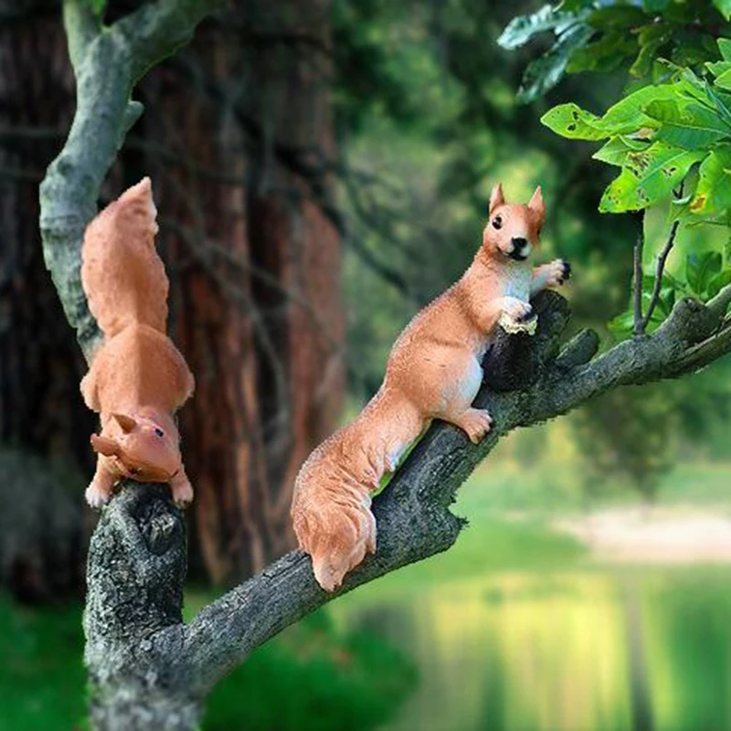 Открытый сад детский сад Смола Белка Орнамент Ремесло Украшение двор дома Творческий моделирование дерево скульптура животных