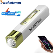 

10000mAh Ultra Portable Mini Power Bank Led Flashlight Torch Hand Lamp With USB IPX8 Waterproof camping light phone charger