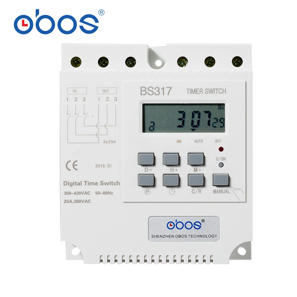 

beautiful good quality good credit 380V 16A three phase timer switch electronic timer relay with 16 times on/off per day/weekly