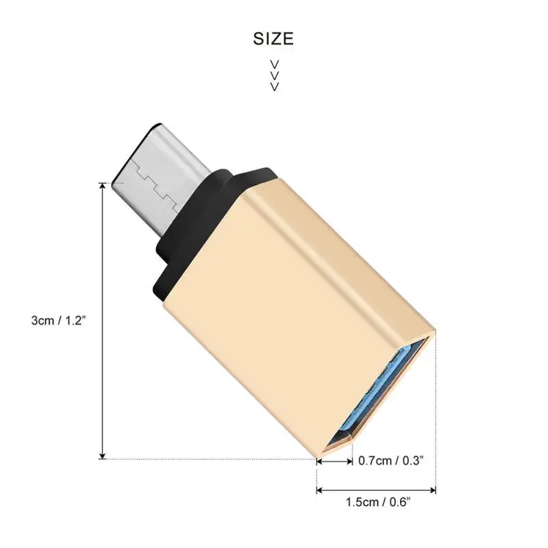 Адаптер с разъемом type-C для USB 3,0 A Женский Конвертер Функция OTG USB 3,0 белый и черный OTG адаптер синхронизации данных для ноутбука Macbook