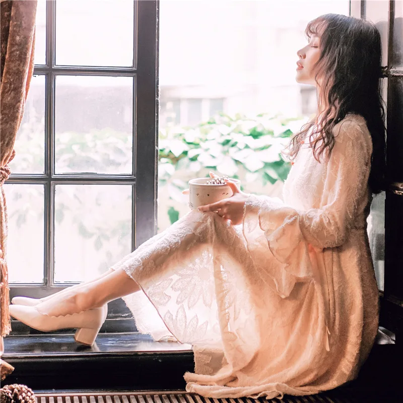 Ubei/2019 г. французское ретро платье с длинными рукавами для девочек приталенное