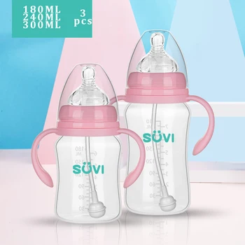 Biberón de leche de PP para bebé, biberón anticólico para recién nacido, 180/240/300ML, 3 uds.