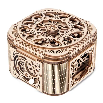 

Wooden Puzzle Model Building Blocks-DIY Assembled Toys-Creative Wooden Mechanical Transmission Jewelry Box Assembled Model Treas