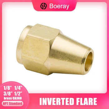

2pcs 1/8" 3/16" 1/4" 5/16" 3/8" 1/2" 5/8" Brass Quick Connector Brass Tube Fitting SAE 45 Degree Long Rod Nut(Model:441)
