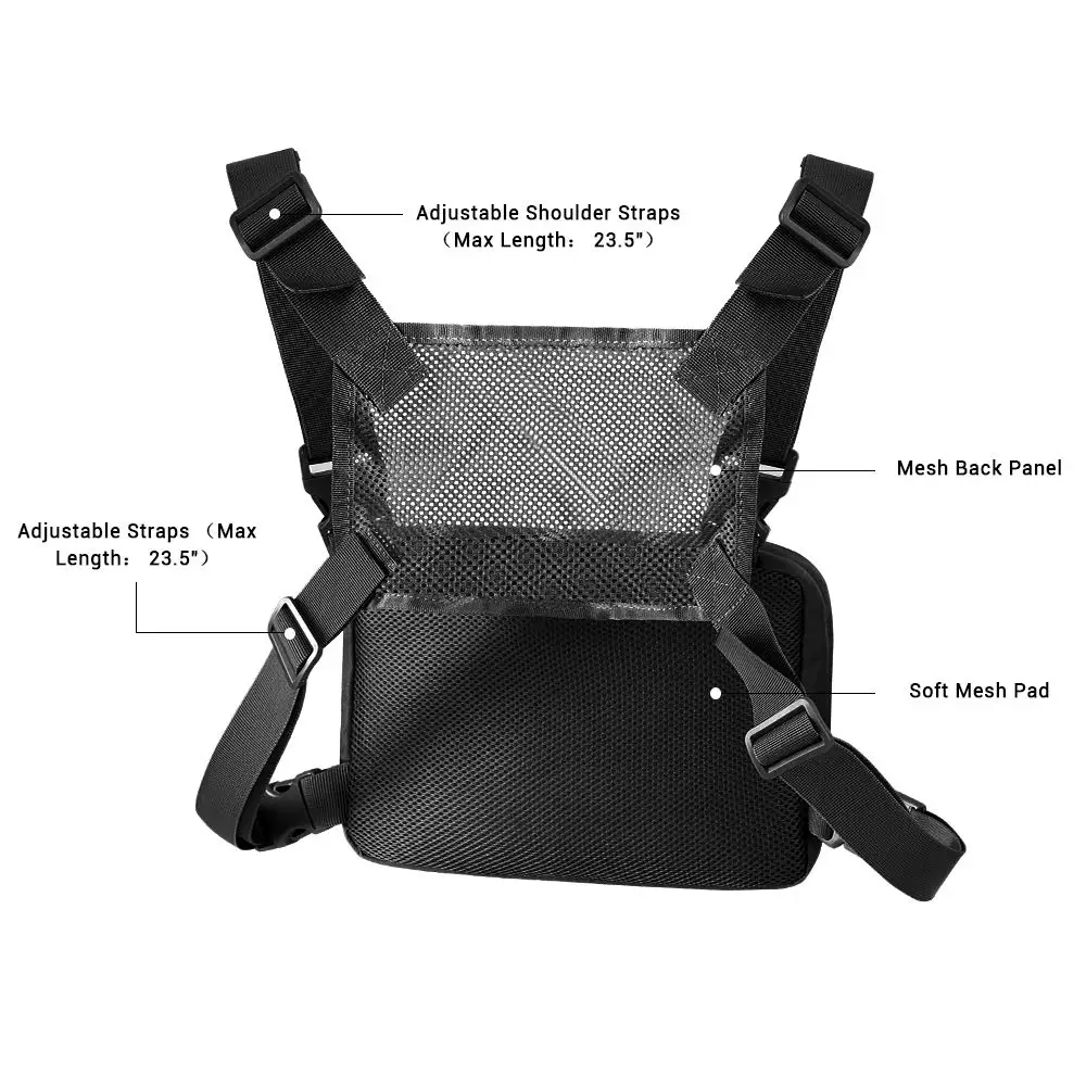 Тактический нагрудный рюкзак в стиле хип-хоп, Мужская Регулируемая сумка на плечо, водонепроницаемая сумка для инструментов Molle, сумка для охоты