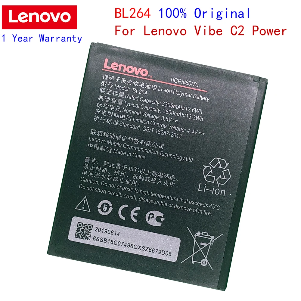100% Oroginal Lenovo батарея BL264 для Vibe C2 мощность батареи Bateria | Мобильные телефоны и