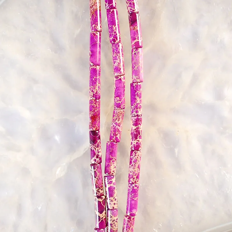 30Pcs 4x13mm Assorted Natural Column Shape Sea Sediment Jasper Loose Stone Beads For Jewelry Necklace Bracelet DIY