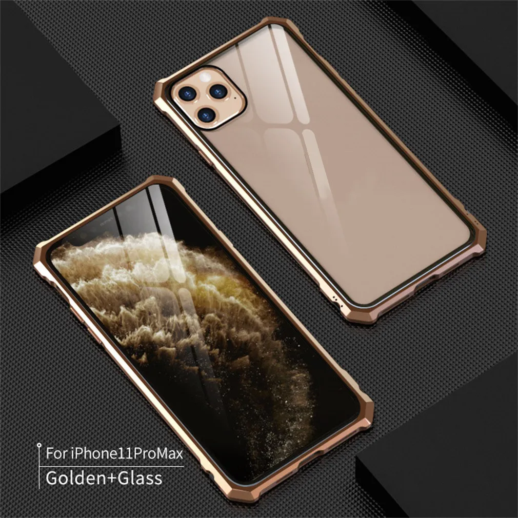 Закаленный чехол для iPhone 11/11 Pro, чехол для iPhone 11 Pro Max, металлический бампер, защита, роскошный спортивный защитный чехол, 19 октября