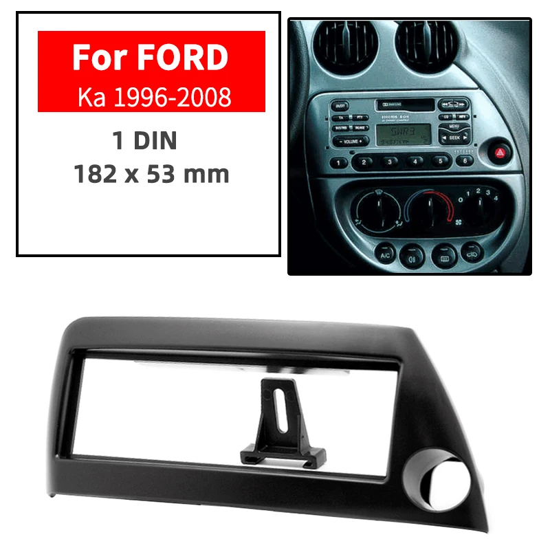 Один din Автомобильная Радио Рамка для приборной доски для FORD Ka 1996-2008 тире черная Лицевая панель стерео аудио рамка тире крепление DVD плеер комплект Авто