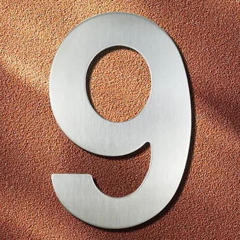 

15cm House Number Sign #0 Huisnummer Outdoor Silver 6 inch.Door Numbers Plate Home Address Signage Numeros Casa Exterior Big