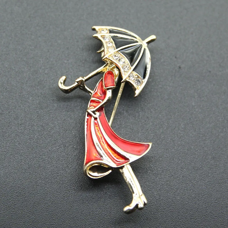 

Ruan Hao Korean-style-Style Oil Drop Enamel Alloy GIRL'S an Umbrella Brooch Brooch Women's Clothing Brooch Accessories