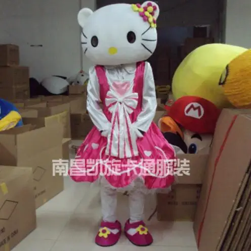 Аниме hello kitty мультфильм милый маскарадный костюм талисмана для взрослых костюм