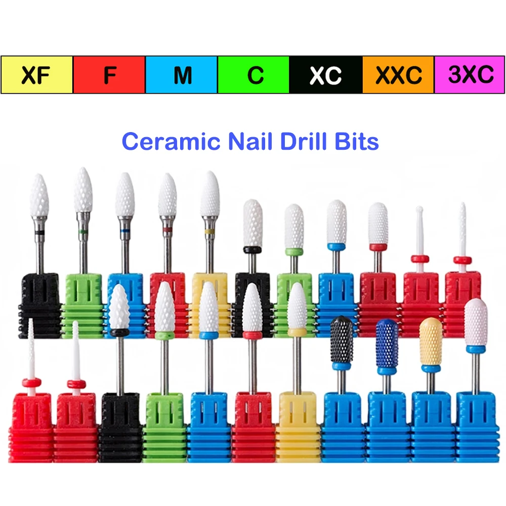 

1 PCS Round Top Ceramic Nail Drill Bit 3/32" Rotary Burr Nail Mill Bits For Manicure Electric Nail Drill Accessories