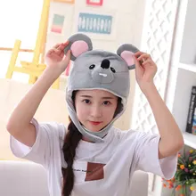 Новая мультяшная плюшевая шапка из искусственного меха с изображением животных, милая шапка, мягкая теплая зимняя головная одежда, забавная Милая шапочка, головной убор с флисовой подкладкой