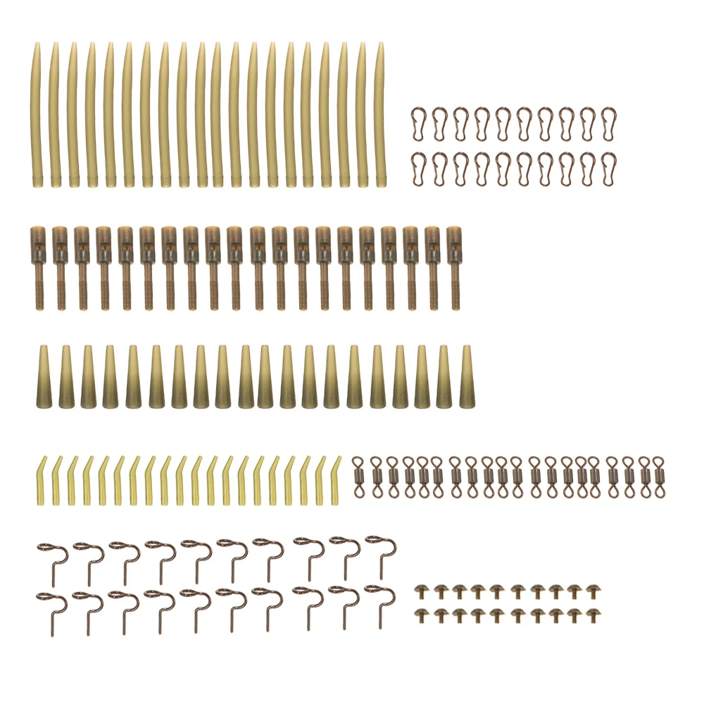 160 шт. безопасные свинцовые зажимы, Вертлюги для ловли карпа, рыболовные снасти, набор резиновых трубок