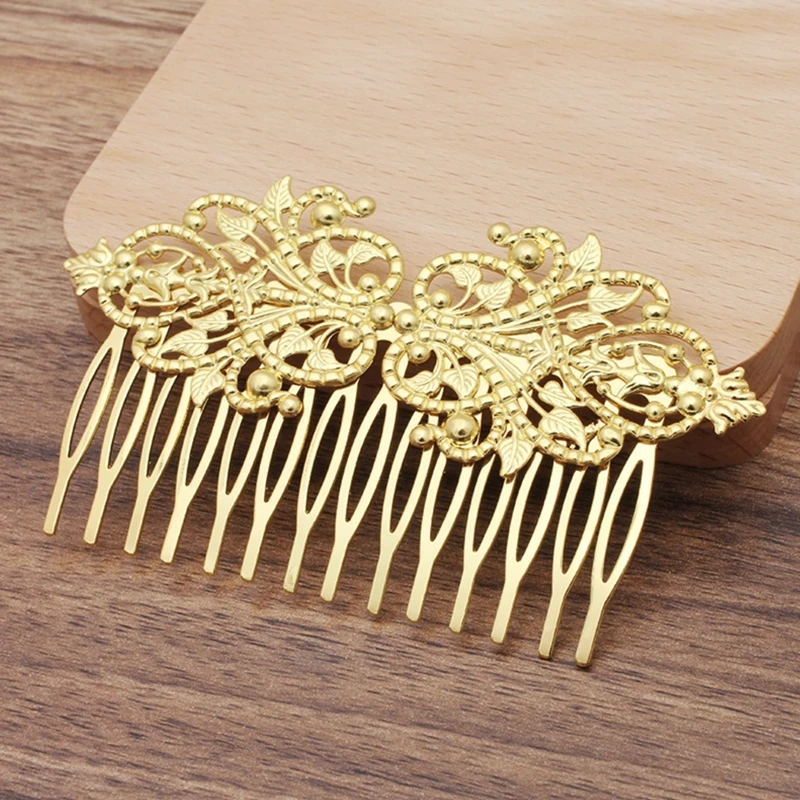 Vintage Bronze 14 Teeth Comb Hair Jewelry Charm Women Flower Motif Hairpin Hairclips Wear Barrettes Retro Decorative Accessories hair comb,jewelry accessories,hair accessory,hair clip,pearl hairpins