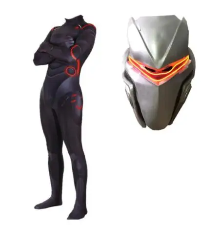Men Детский костюм для косплея для взрослых, Omega Oblivion link Zentai, боди, комбинезоны, светодиодная маска на Хэллоуин - Цвет: Men