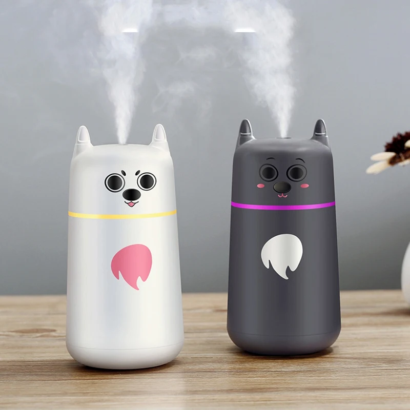 220Ml Usb Air Humidifier Ultrasonic Aromatherapy Diffuser With Colorful Night Light Nano Mister For Spa Office Car Black