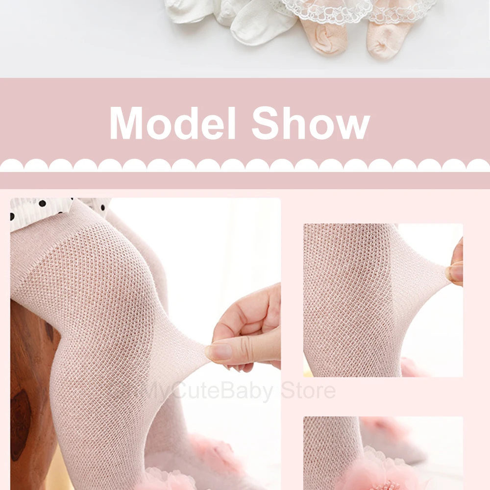 Baby Tights Infant Girl Newborn Kids Pantyhose Lace Bow Flower Hosiery Kids Stockings Summer Spring Autumn Mesh Tights Toddler